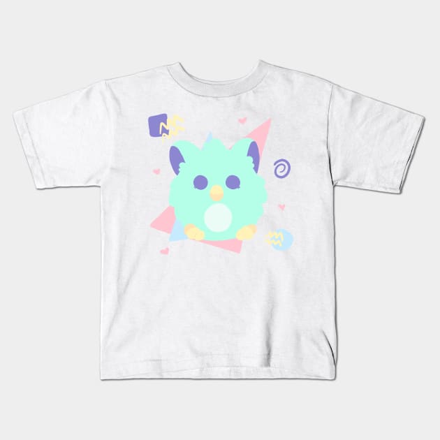 Furby (Blue) Kids T-Shirt by thighhighsenpai